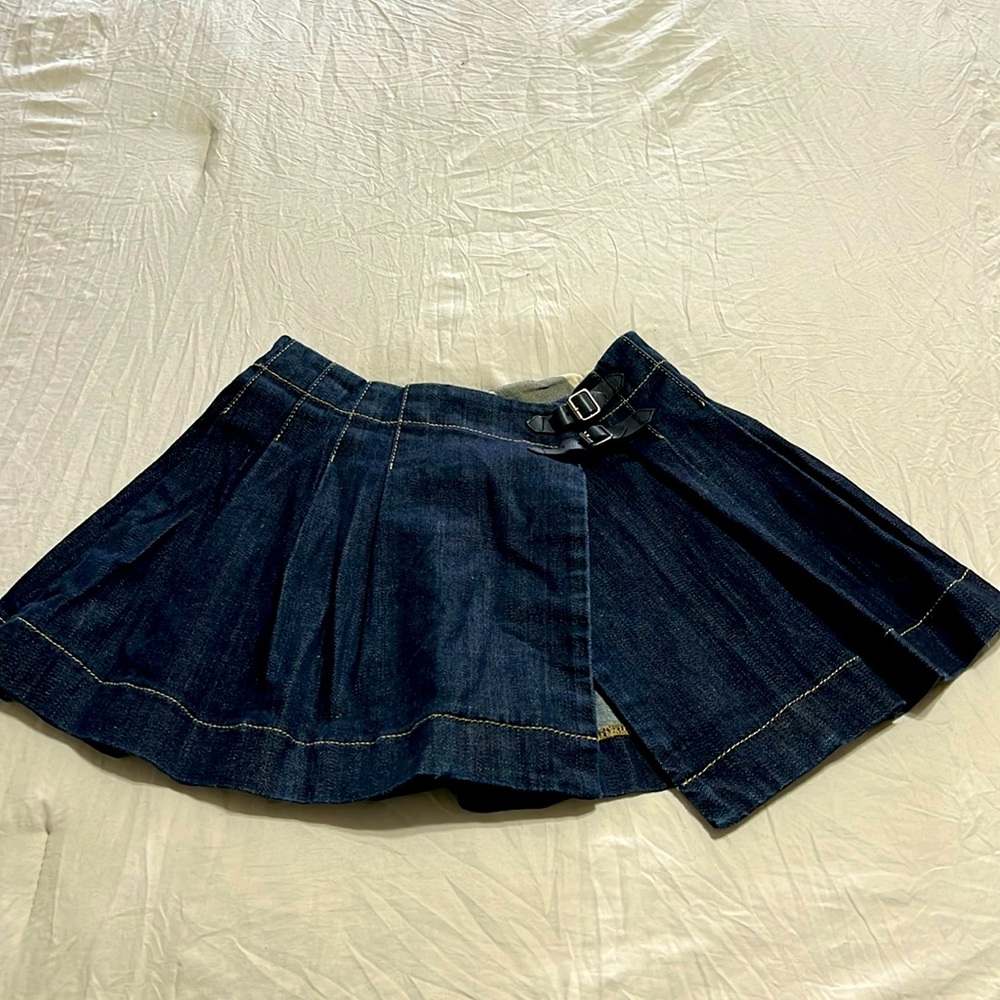 Burberry Girls Pleated Demin Skirt